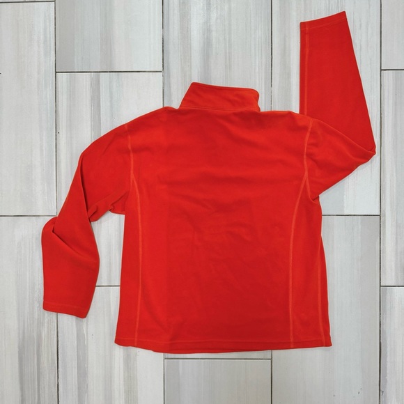 LL Bean Jacket Men's Orange Fleece 1/4 Zip Pullover Zipper Pockets L EUC - Picture 6 of 6